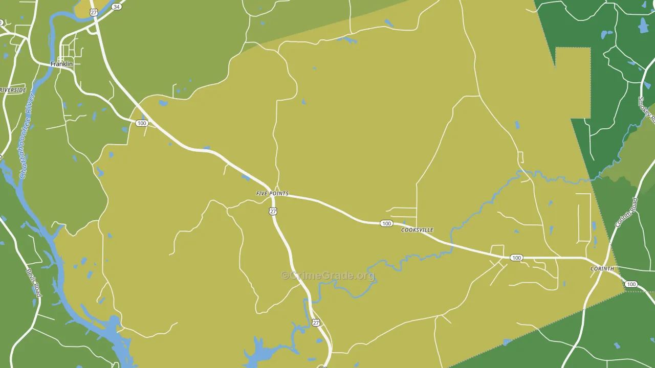 Cooksville, GA Map of Murder Rates