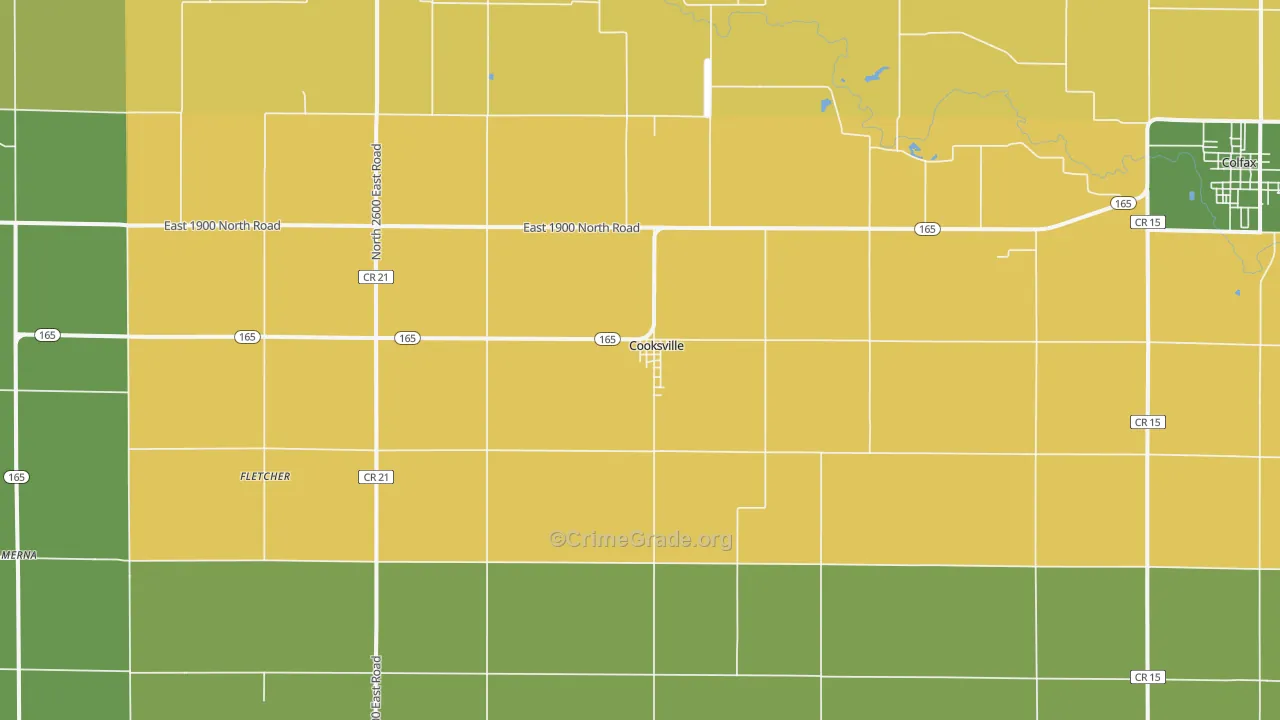 Cooksville, IL Map of Murder Rates