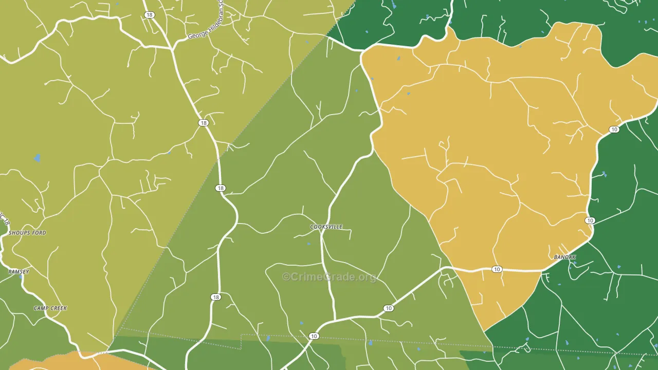 Cooksville, NC Map of Murder Rates