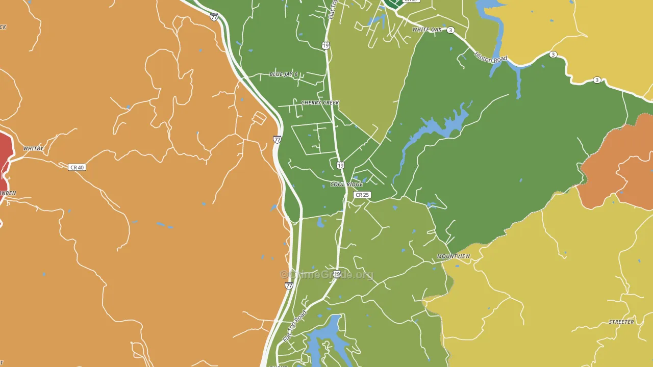 Cool Ridge, WV Map of Murder Rates