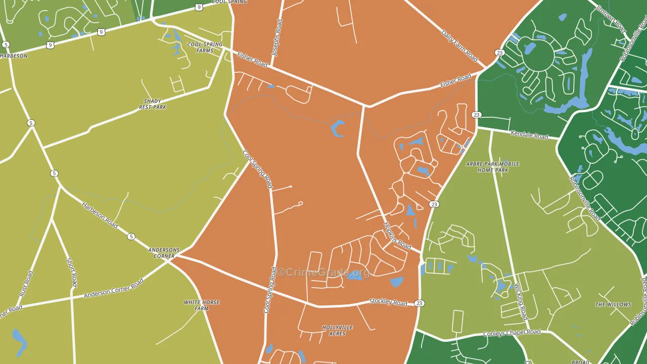 Cool Spring, DE Map of Murder Rates