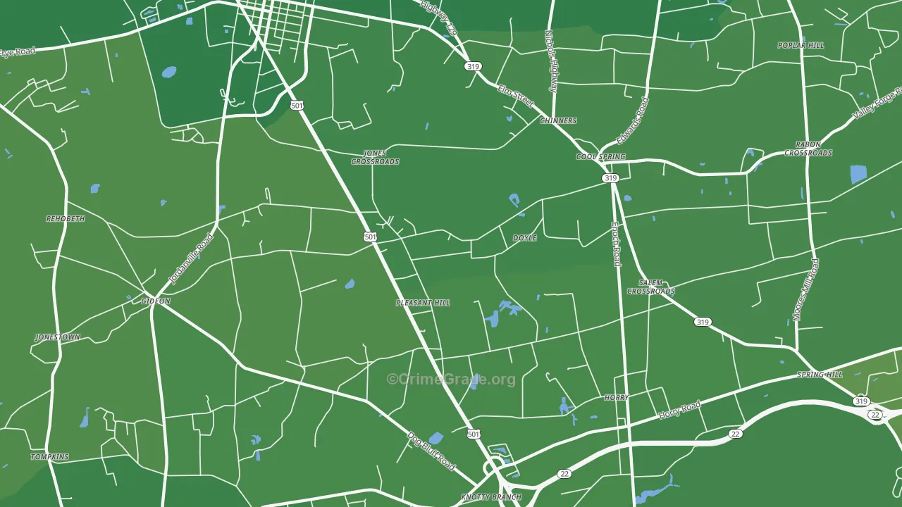 Cool Spring, SC Map of Murder Rates