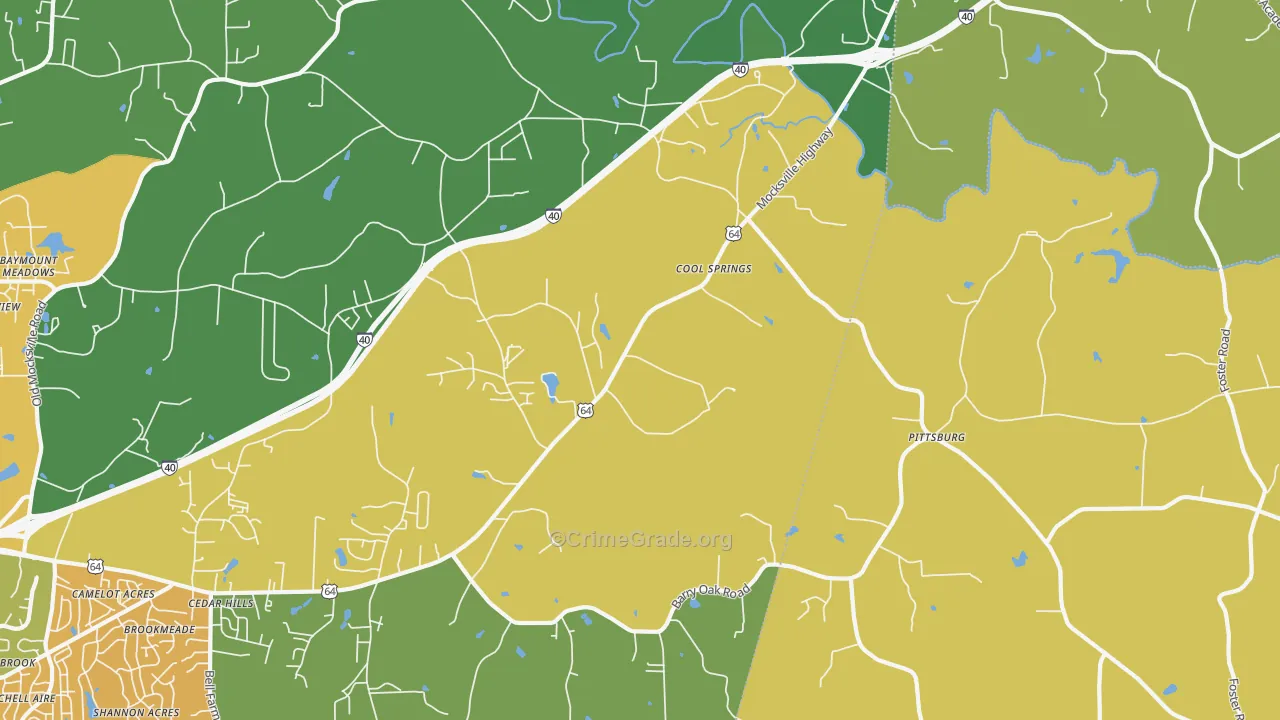 Cool Springs, NC Map of Murder Rates