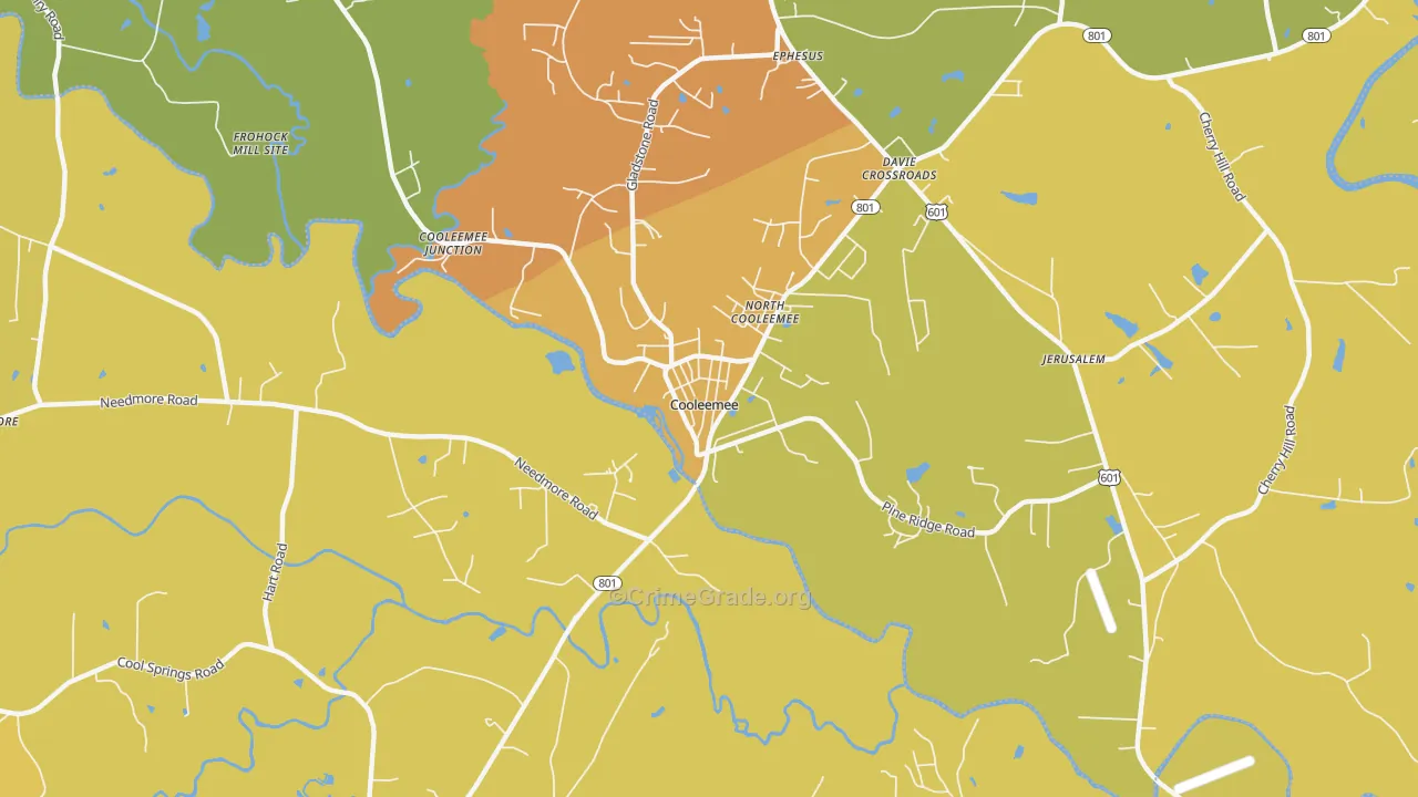 Cooleemee, NC Map of Murder Rates