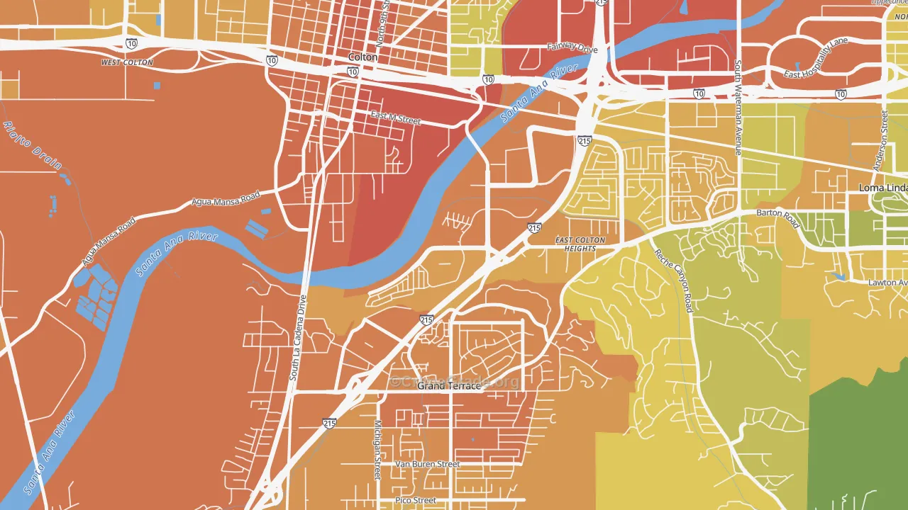 Cooley Ranch, Colton, CA Map of Murder Rates