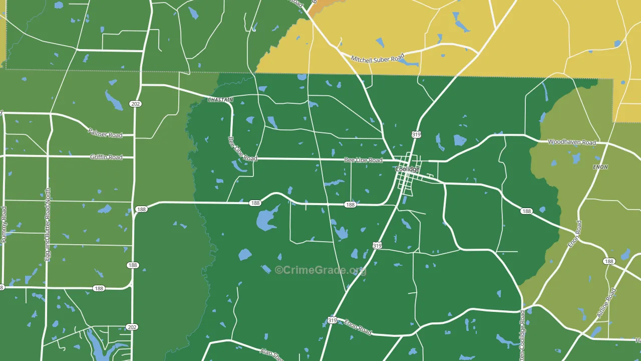Coolidge, GA Map of Murder Rates