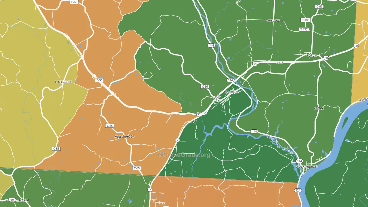 Coolville, OH Map of Murder Rates