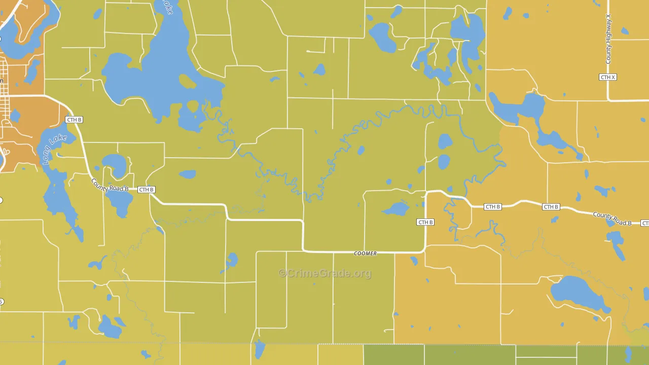 Coomer, WI Map of Murder Rates
