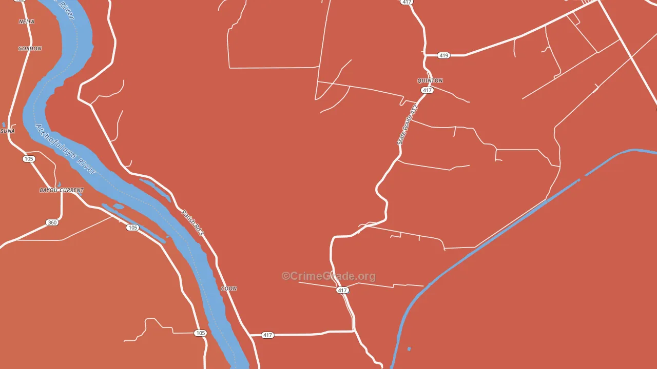 Coon, LA Map of Murder Rates
