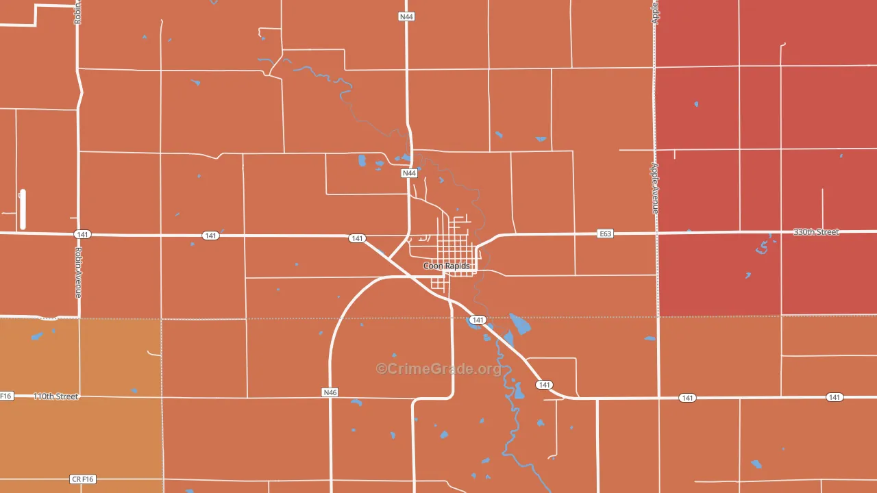 Coon Rapids, IA Map of Murder Rates