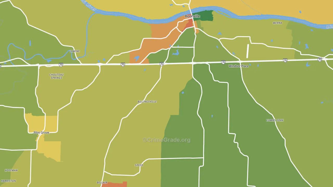 Cooper County, MO Map of Murder Rates