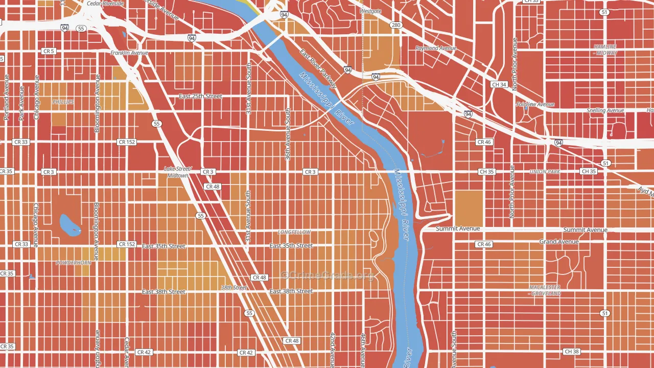 Cooper, Minneapolis, MN Map of Murder Rates