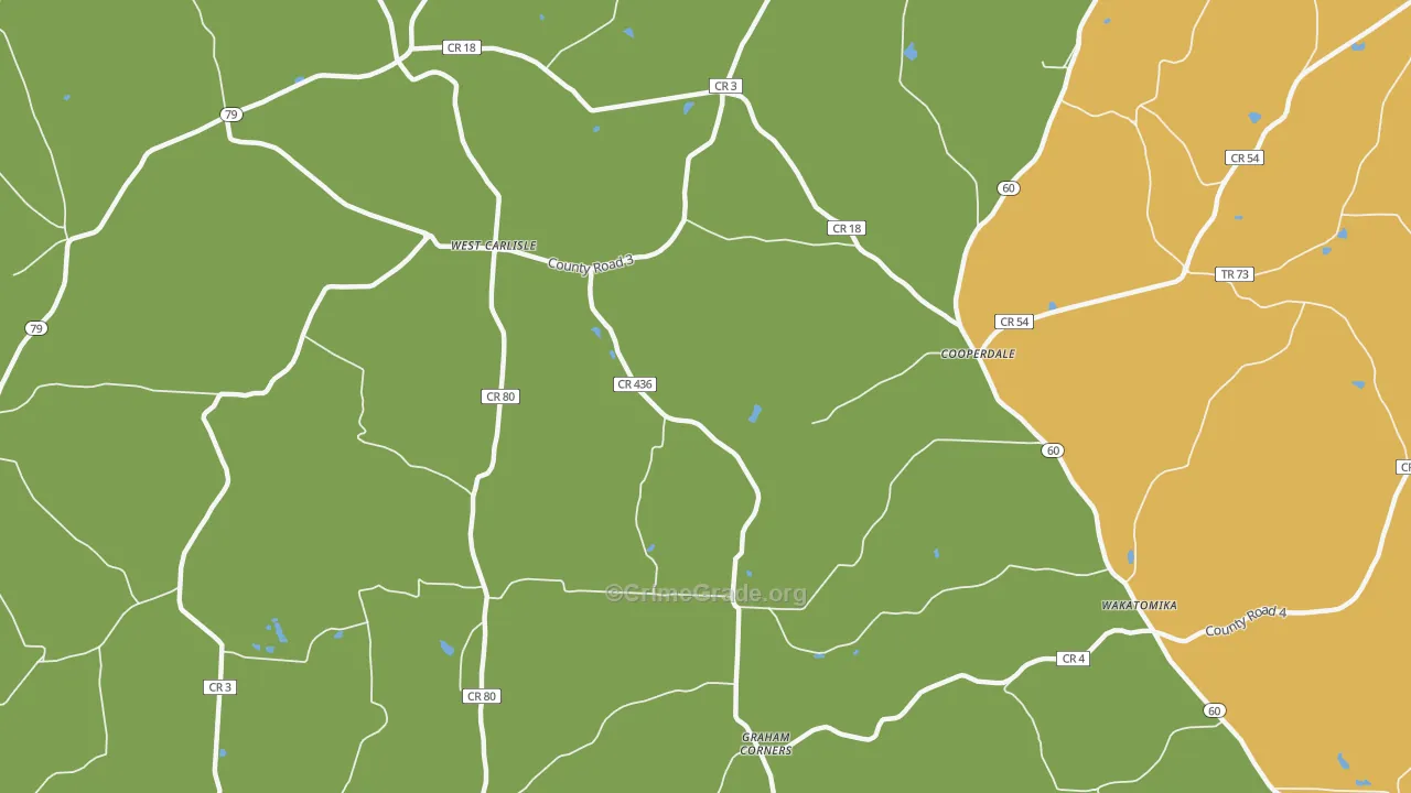 Cooperdale, OH Map of Murder Rates
