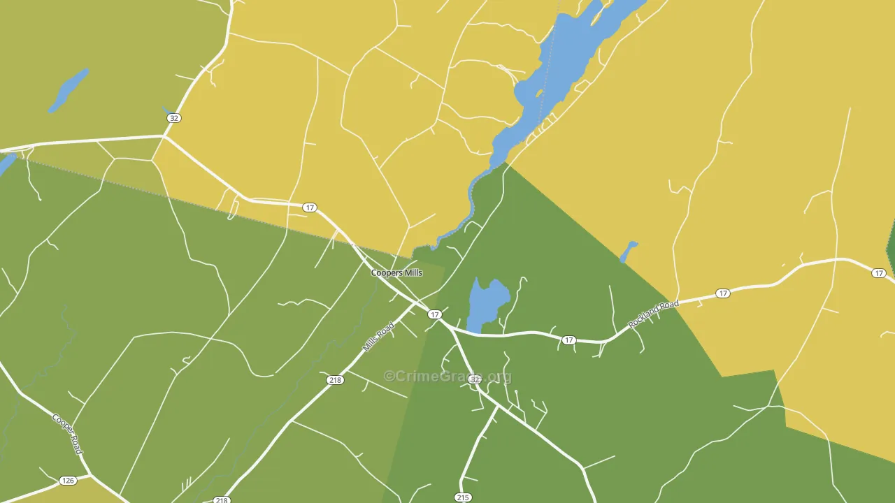 Coopers Mills, ME Map of Murder Rates