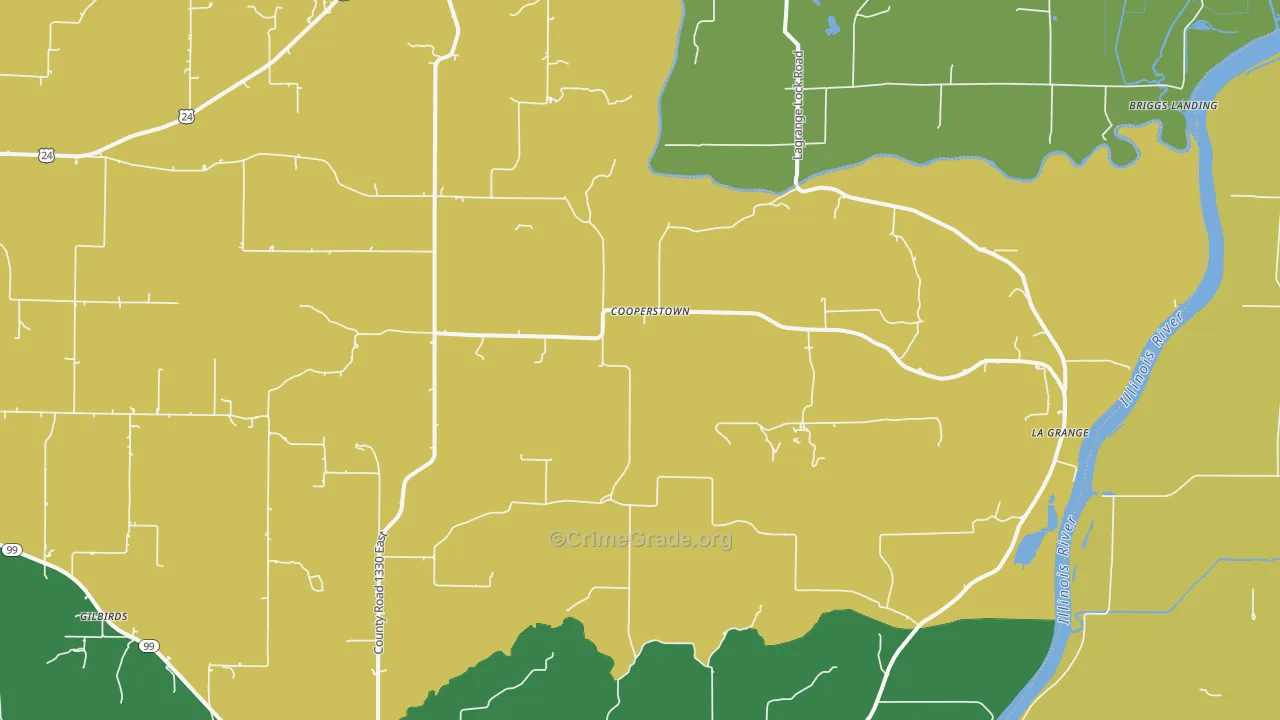 Cooperstown, IL Map of Murder Rates