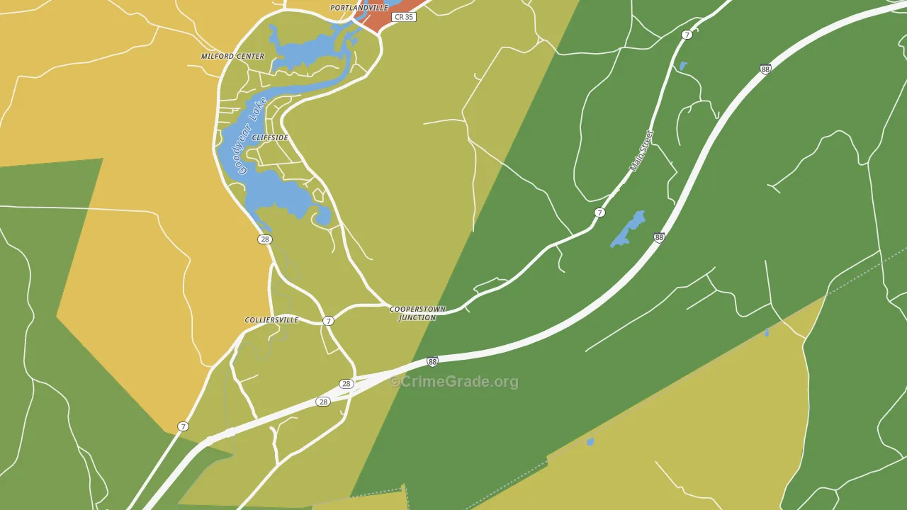 Cooperstown Junction, NY Map of Murder Rates