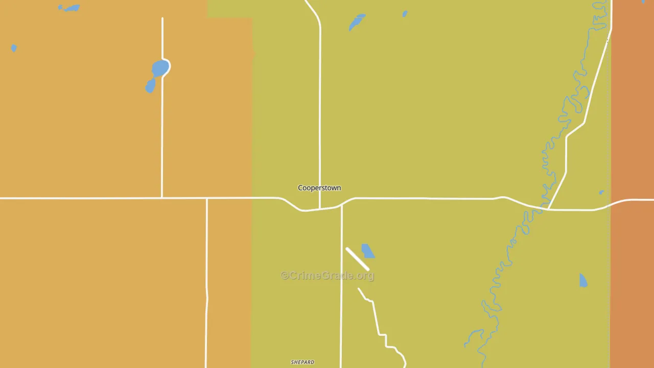 Cooperstown, ND Map of Murder Rates