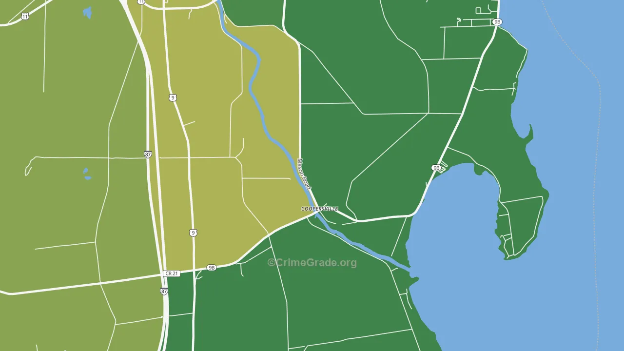 Coopersville, NY Map of Murder Rates