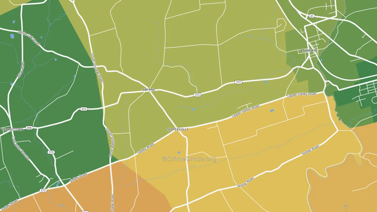 Coopersville, PA Map of Murder Rates