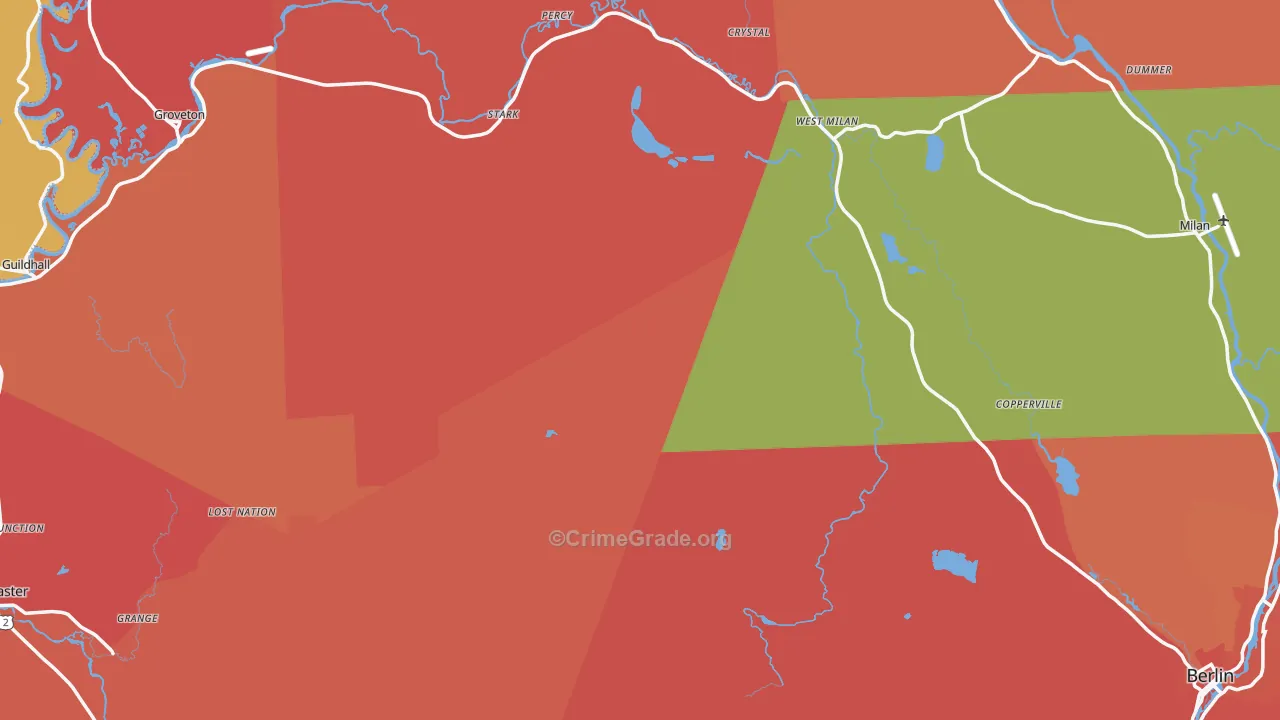 Coos County, NH Map of Murder Rates