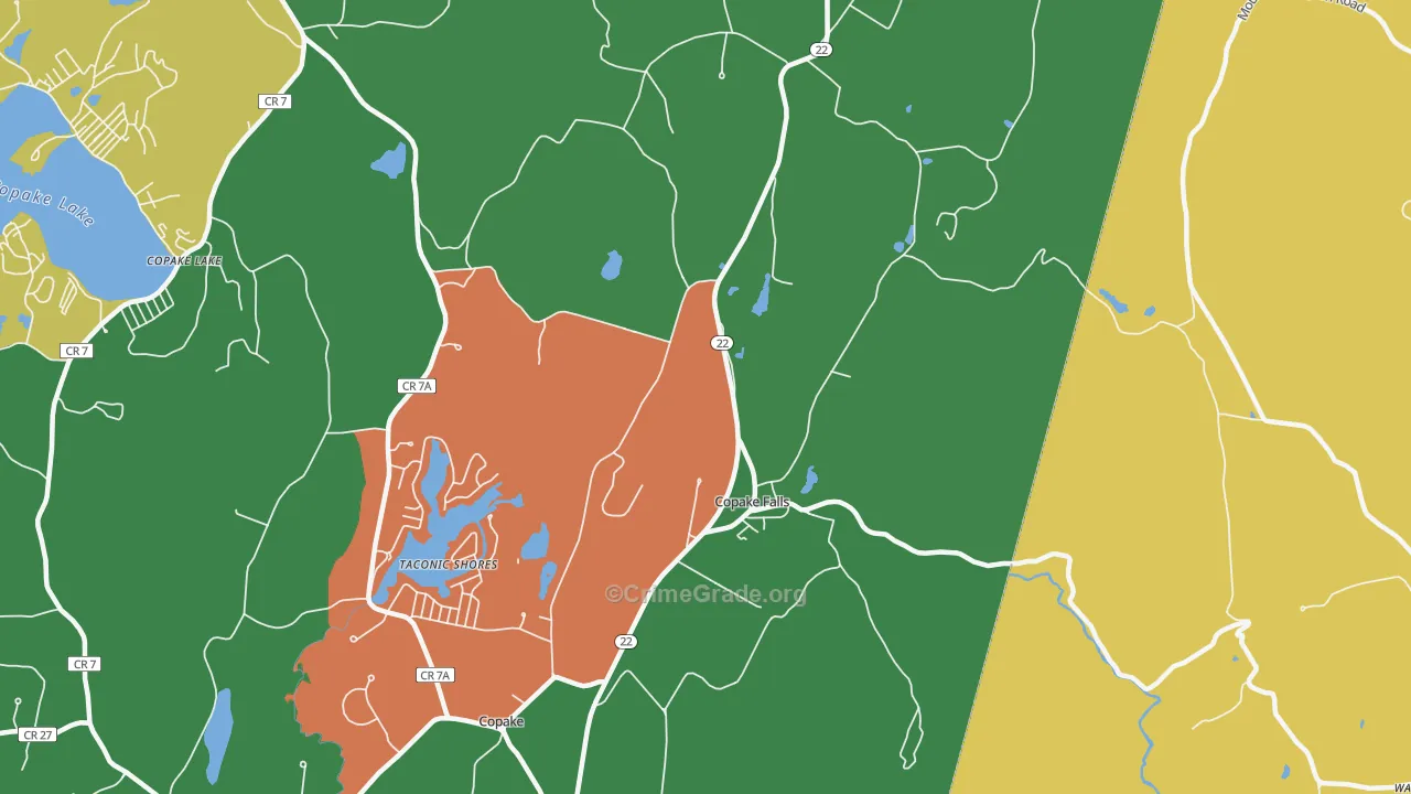 Copake Falls, NY Map of Murder Rates