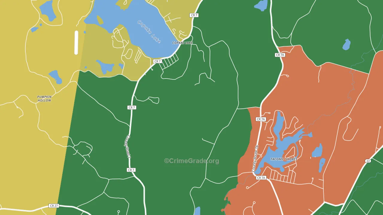 Copake Lake, NY Map of Murder Rates