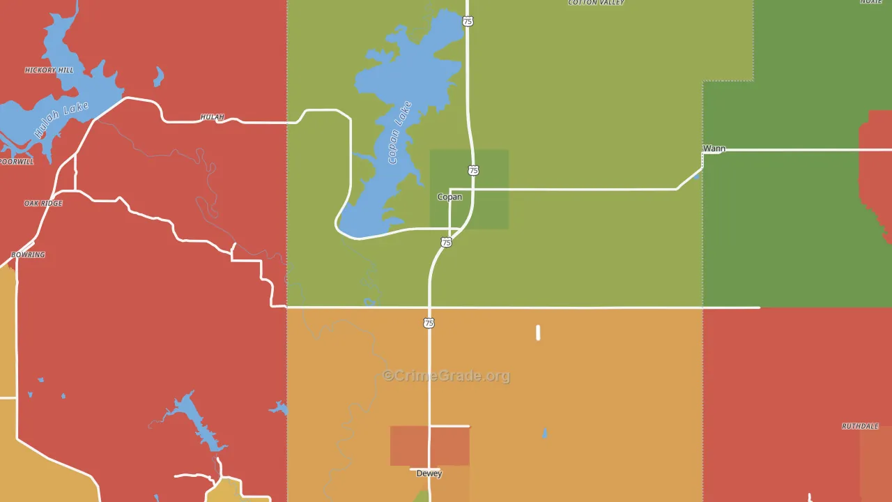Copan, OK Map of Murder Rates