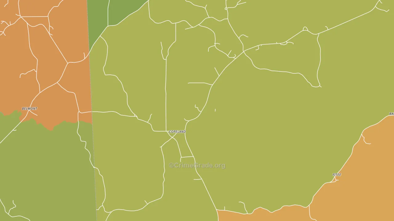 Copeland, AL Map of Murder Rates