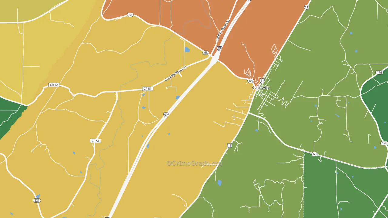 Copeland Bridge, AL Map of Murder Rates