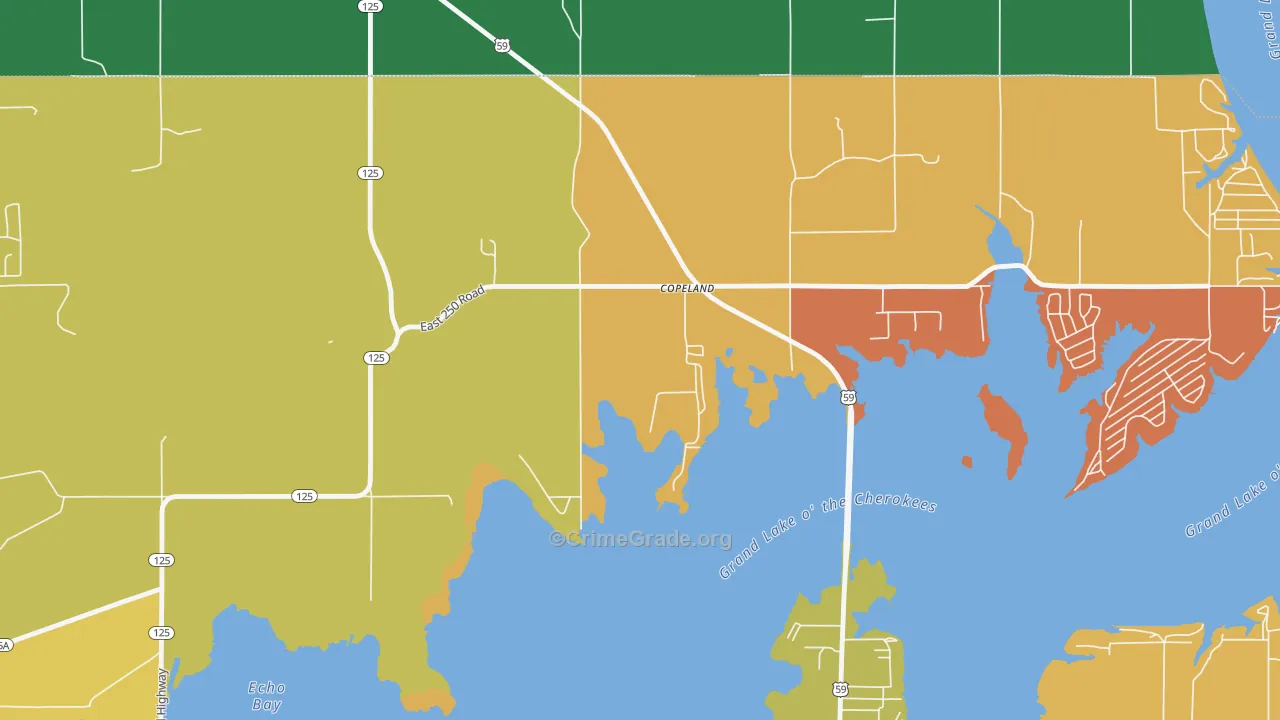 Copeland, OK Map of Murder Rates