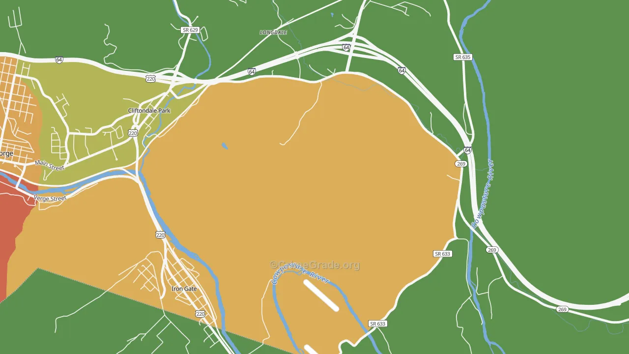 Copeland, VA Map of Murder Rates