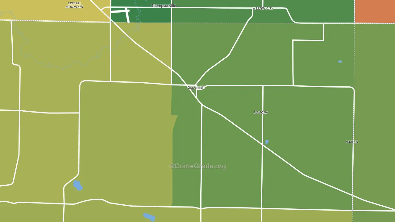 Copemish, MI Map of Murder Rates