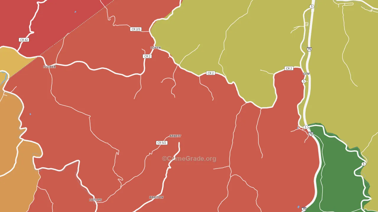 Copen, WV Map of Murder Rates