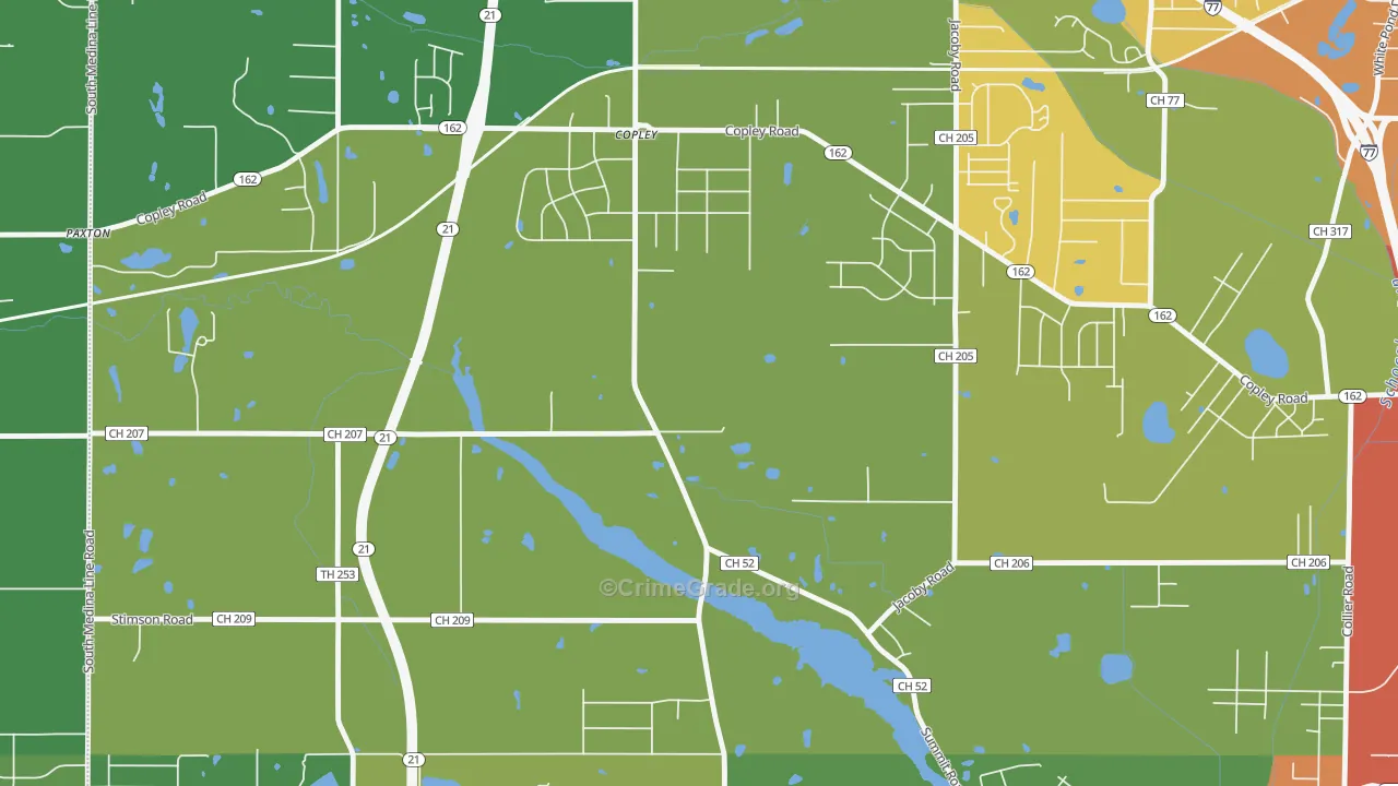 Copley, OH Map of Murder Rates