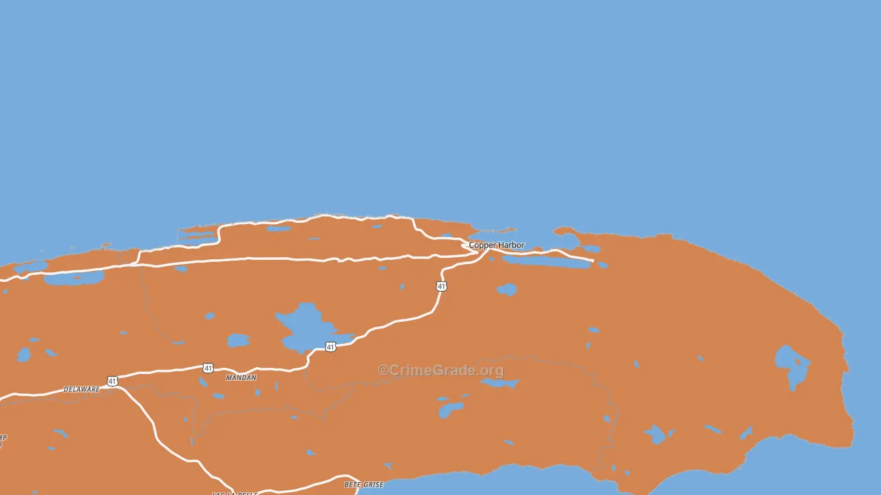 Copper Harbor, MI Map of Murder Rates