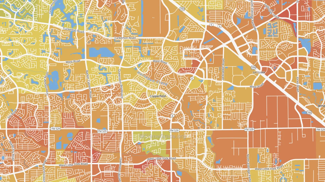 Copperfield, Houston, TX Map of Murder Rates