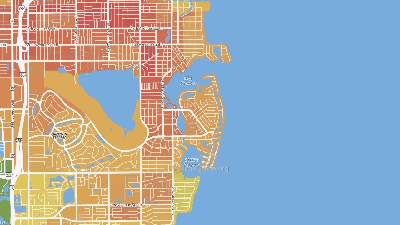 Coquina Key, St. Petersburg, FL Map of Murder Rates