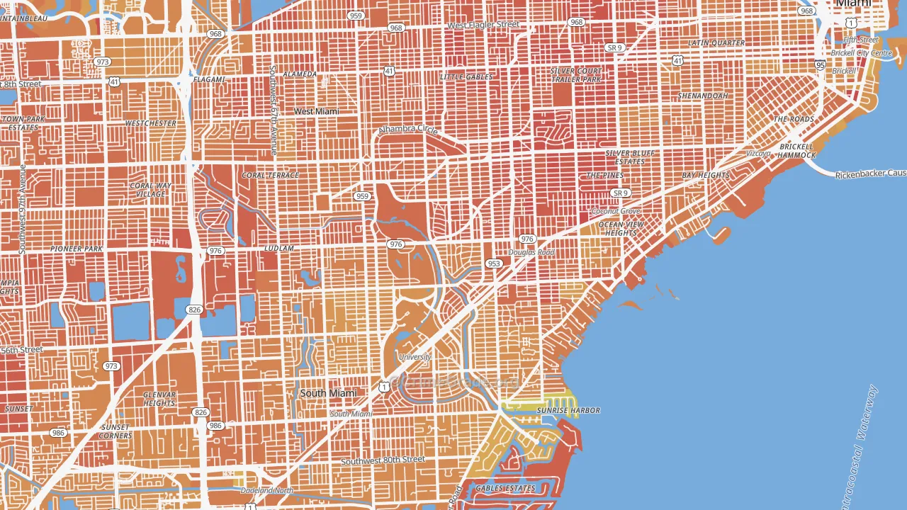 Coral Gables, FL Map of Murder Rates