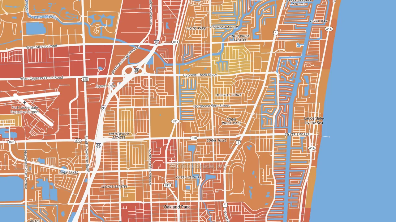 Coral Ridge Isles, Fort Lauderdale, FL Map of Murder Rates