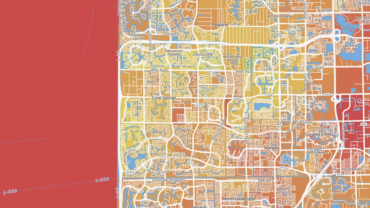 Coral Springs, FL Map of Murder Rates