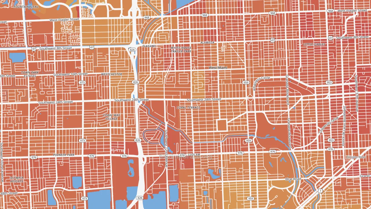 Coral Terrace, FL Map of Murder Rates