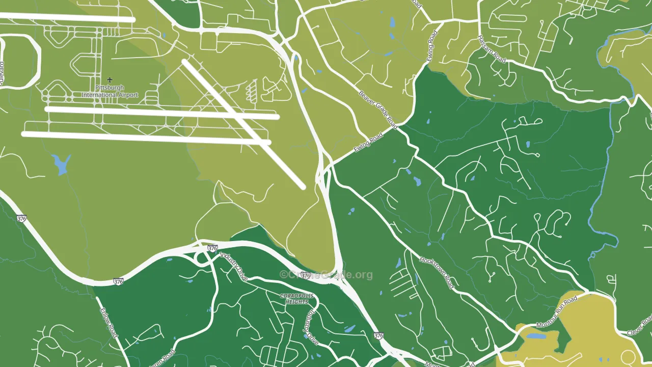 Coraopolis Heights, PA Map of Murder Rates