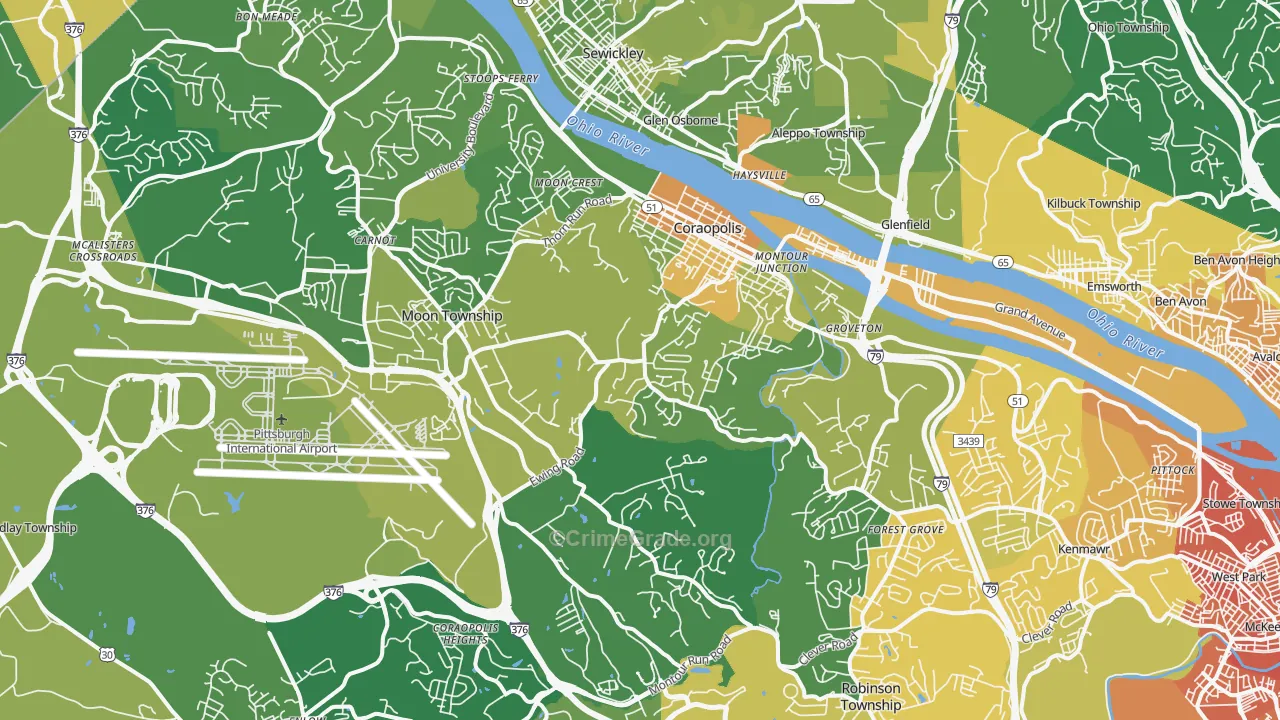 Coraopolis, PA Map of Murder Rates