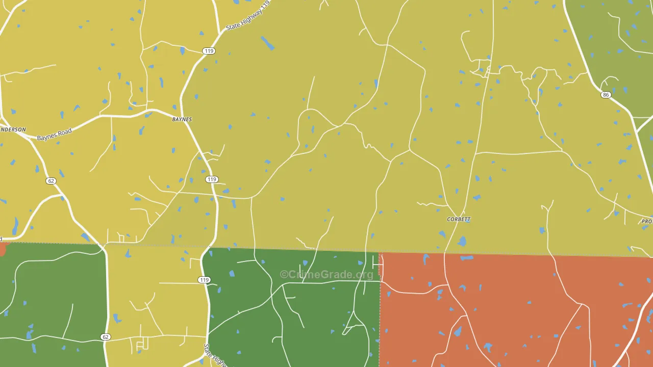 Corbett, NC Map of Murder Rates