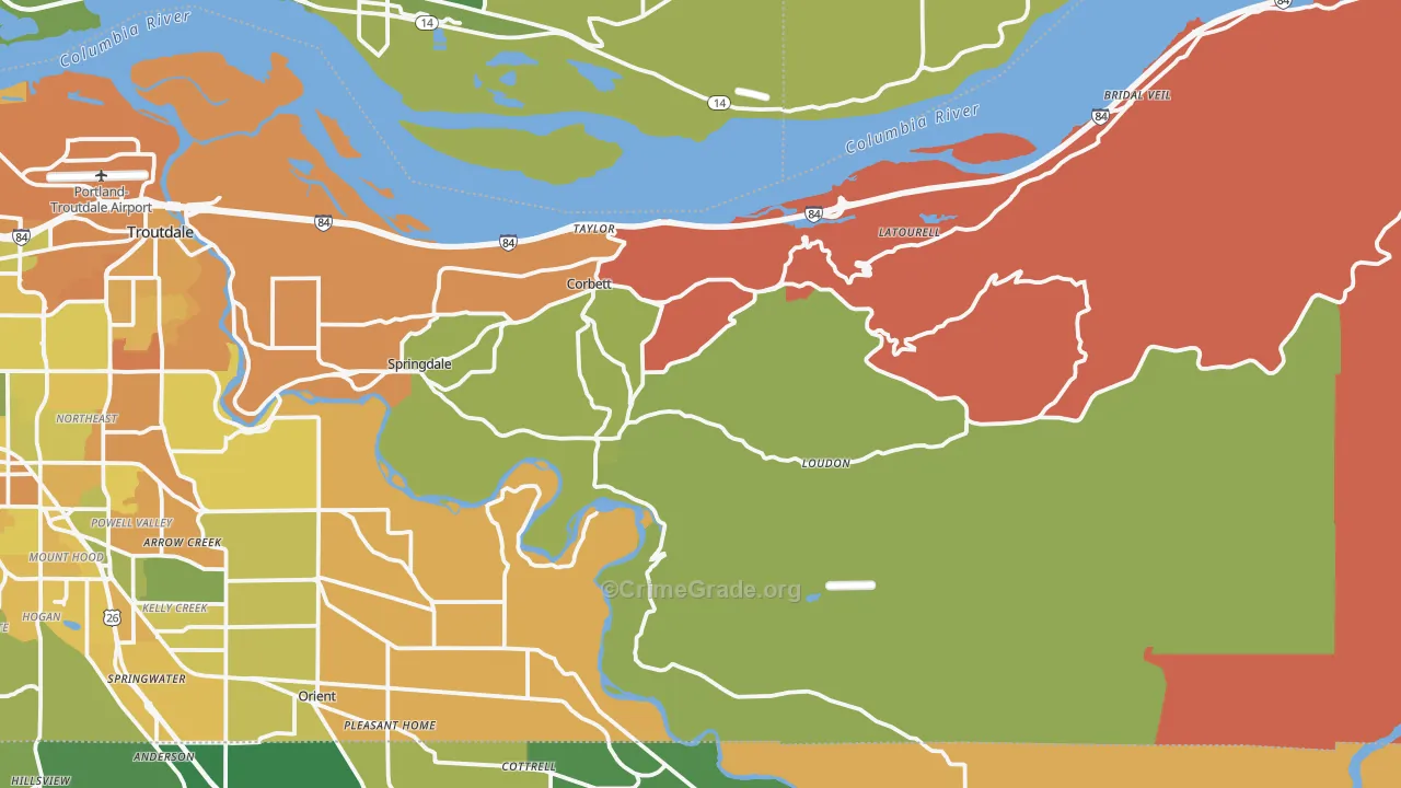 Corbett, OR Map of Murder Rates