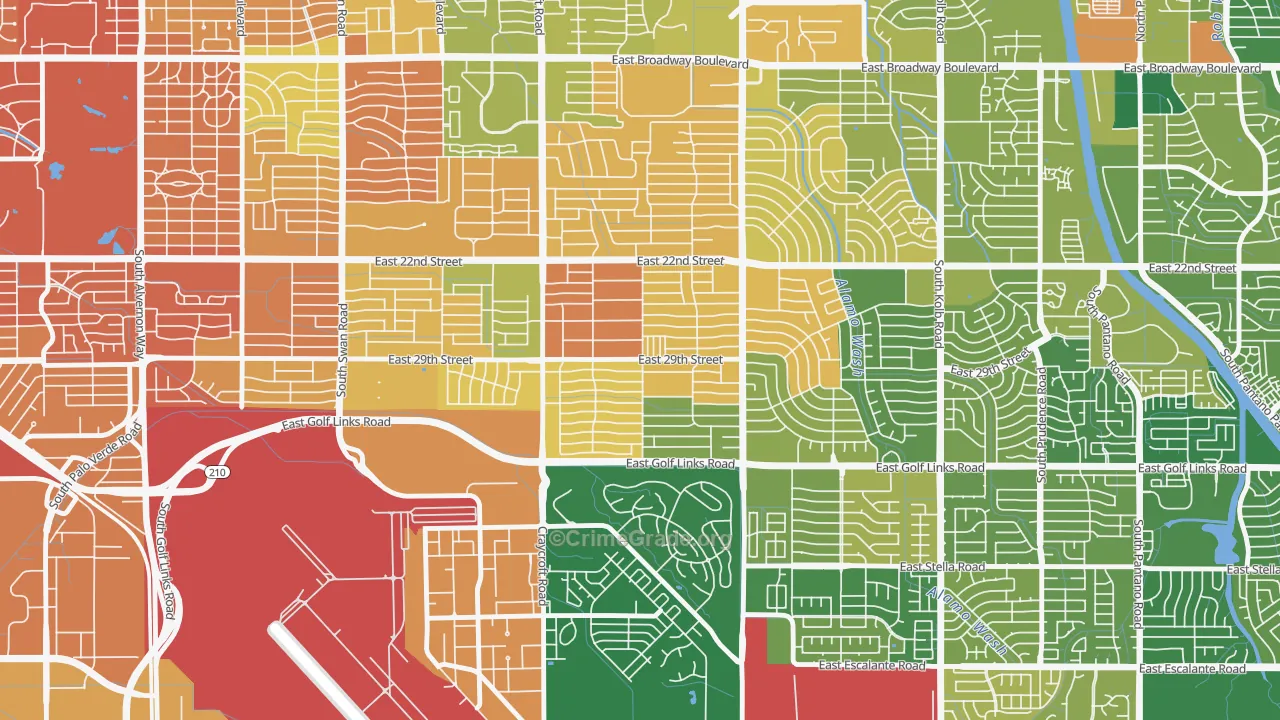 Corbett, Tucson, AZ Map of Murder Rates