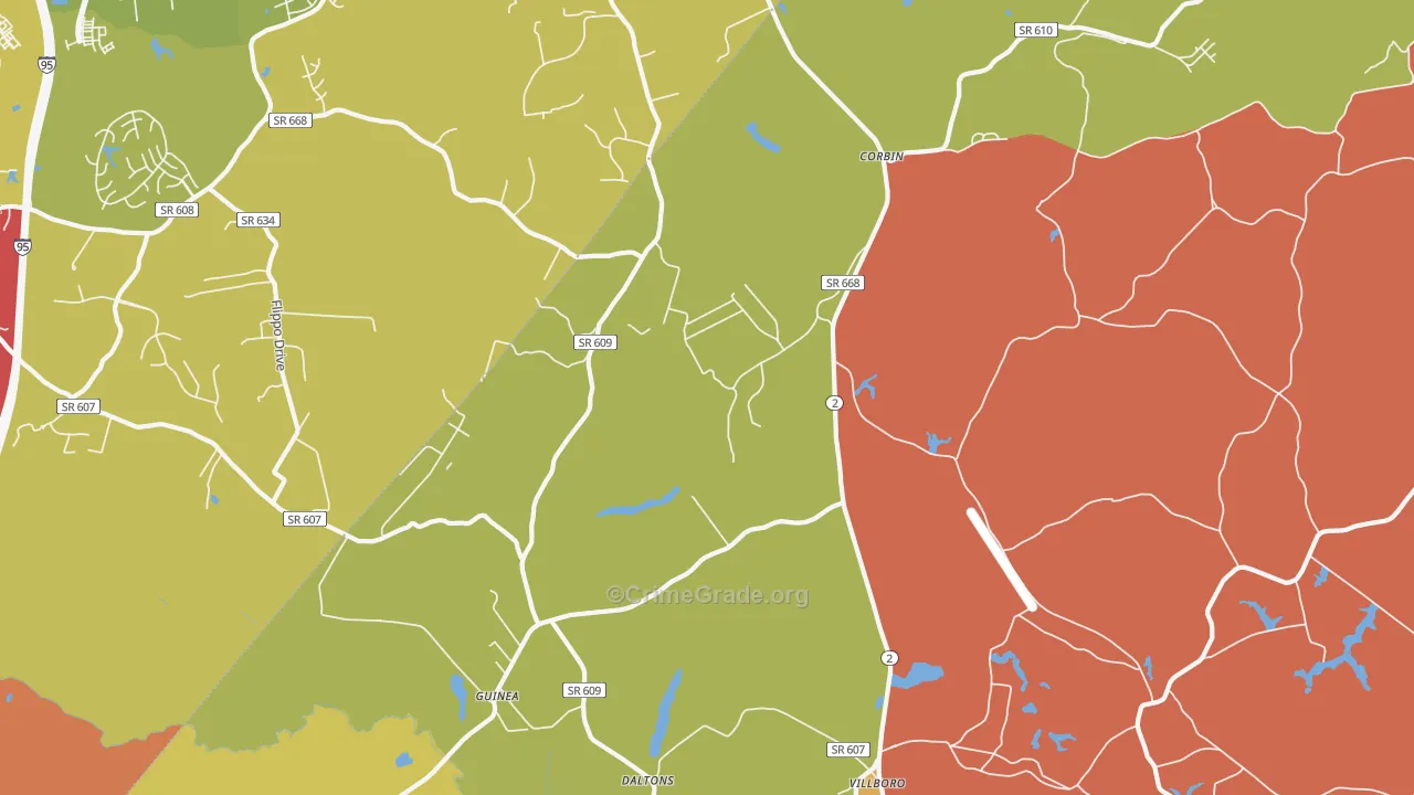 Corbin, VA Map of Murder Rates