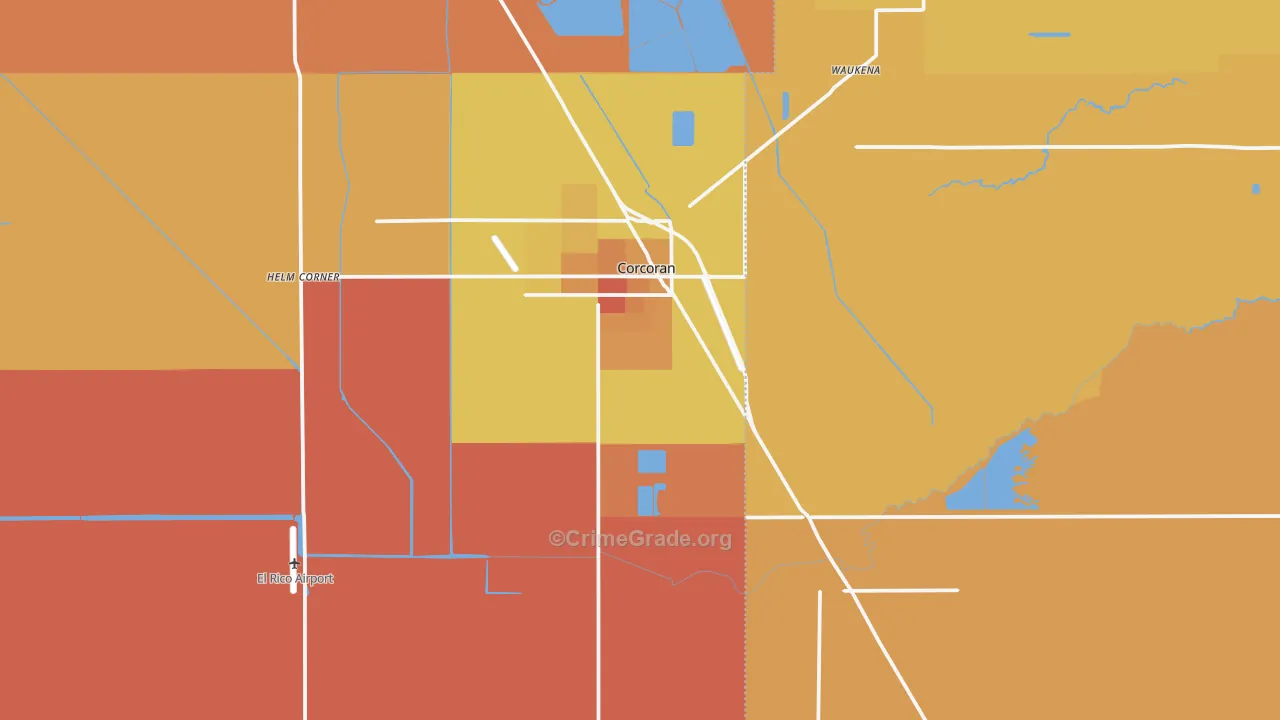Corcoran, CA Map of Murder Rates