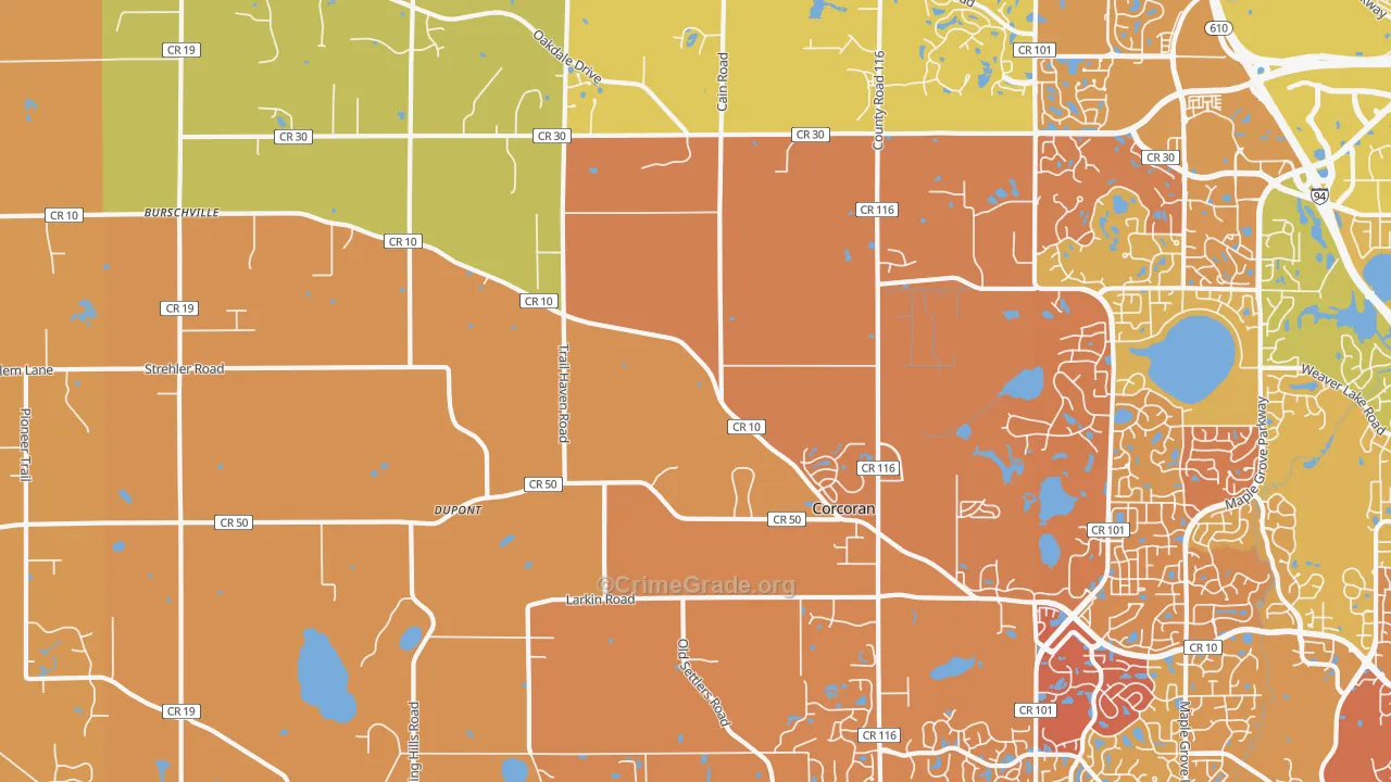Corcoran, MN Map of Murder Rates