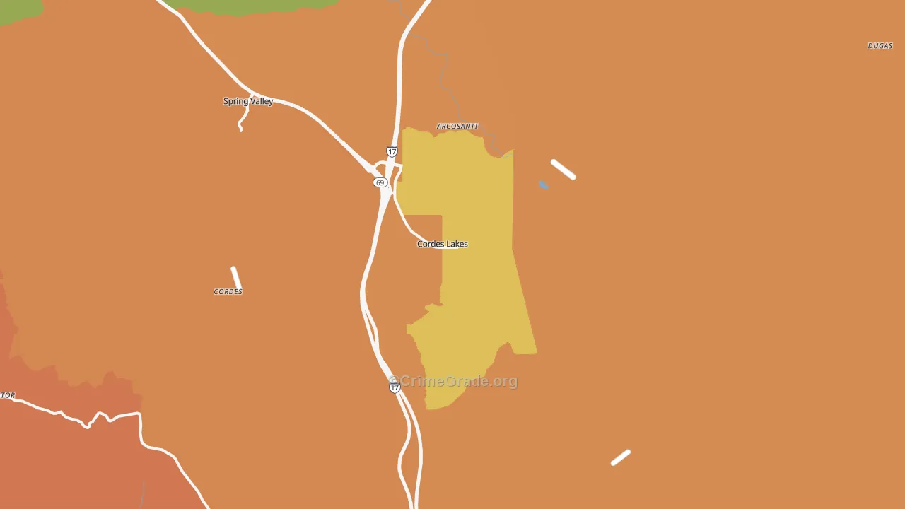 Cordes Lakes, AZ Map of Murder Rates